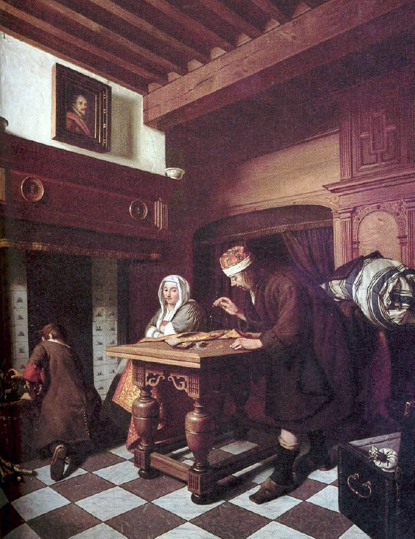 Cornelis De Man The Gold Weigher - Hand Painted Oil Painting