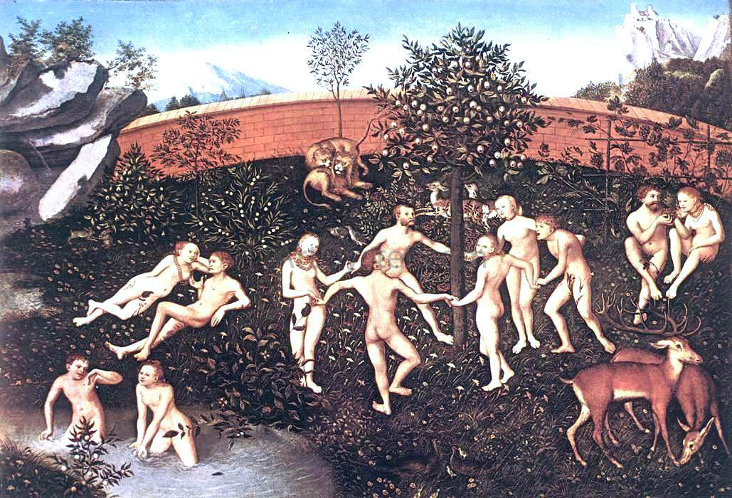 The Elder Lucas Cranach The Golden Age - Hand Painted Oil Painting