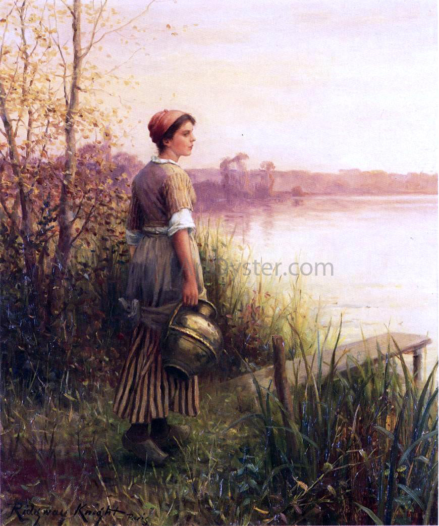 Daniel Ridgway Knight The Golden Sunset - Hand Painted Oil Painting
