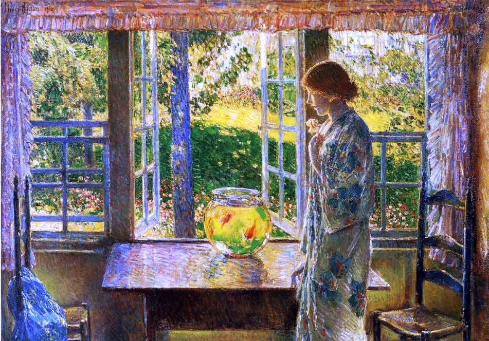 Frederick Childe Hassam A Goldfish Window - Hand Painted Oil Painting