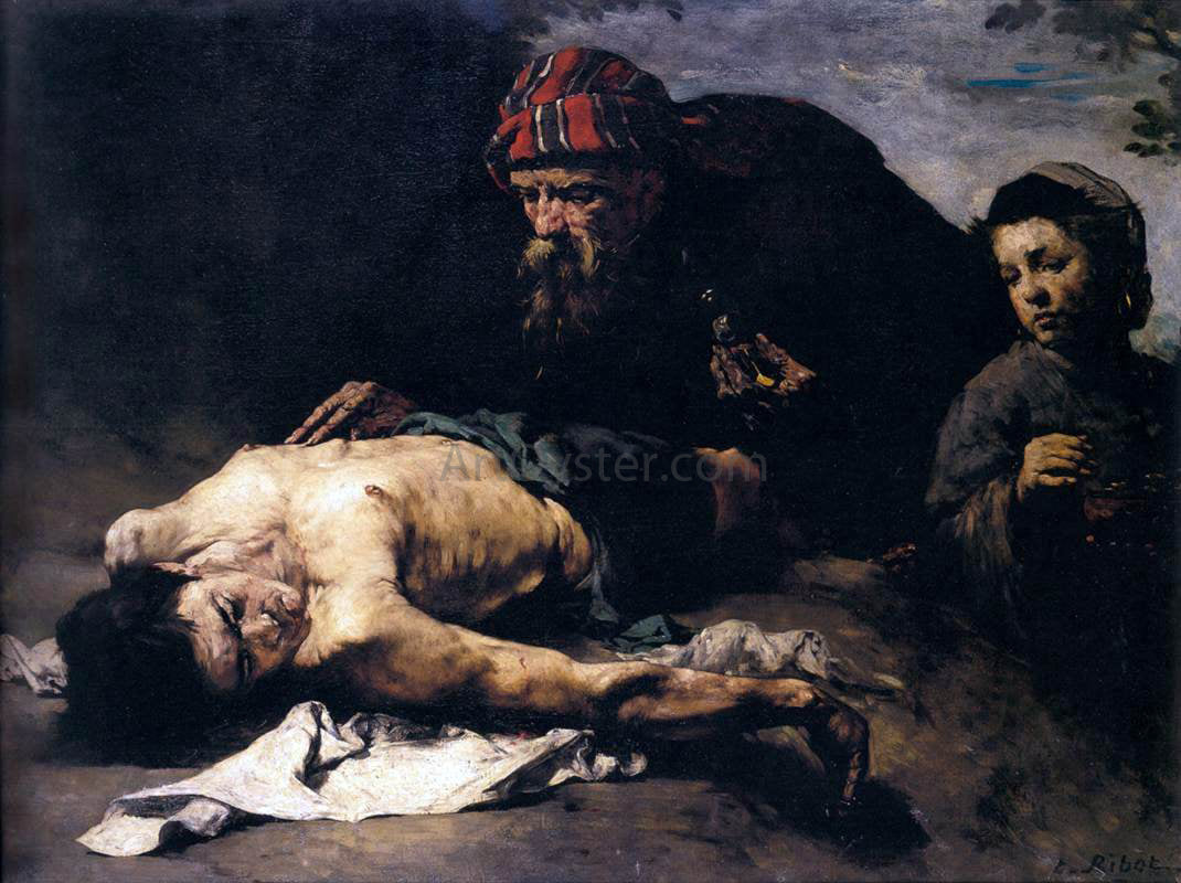  Theodule Ribot The Good Samaritan - Hand Painted Oil Painting