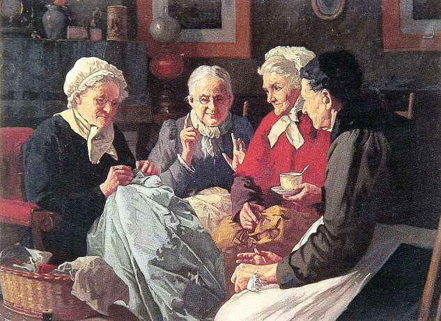 Louis C Moeller The Gossips - Hand Painted Oil Painting