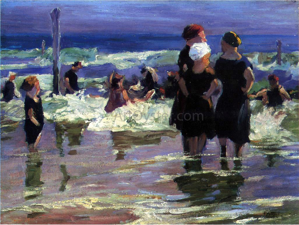 Edward Potthast The Gossips - Hand Painted Oil Painting