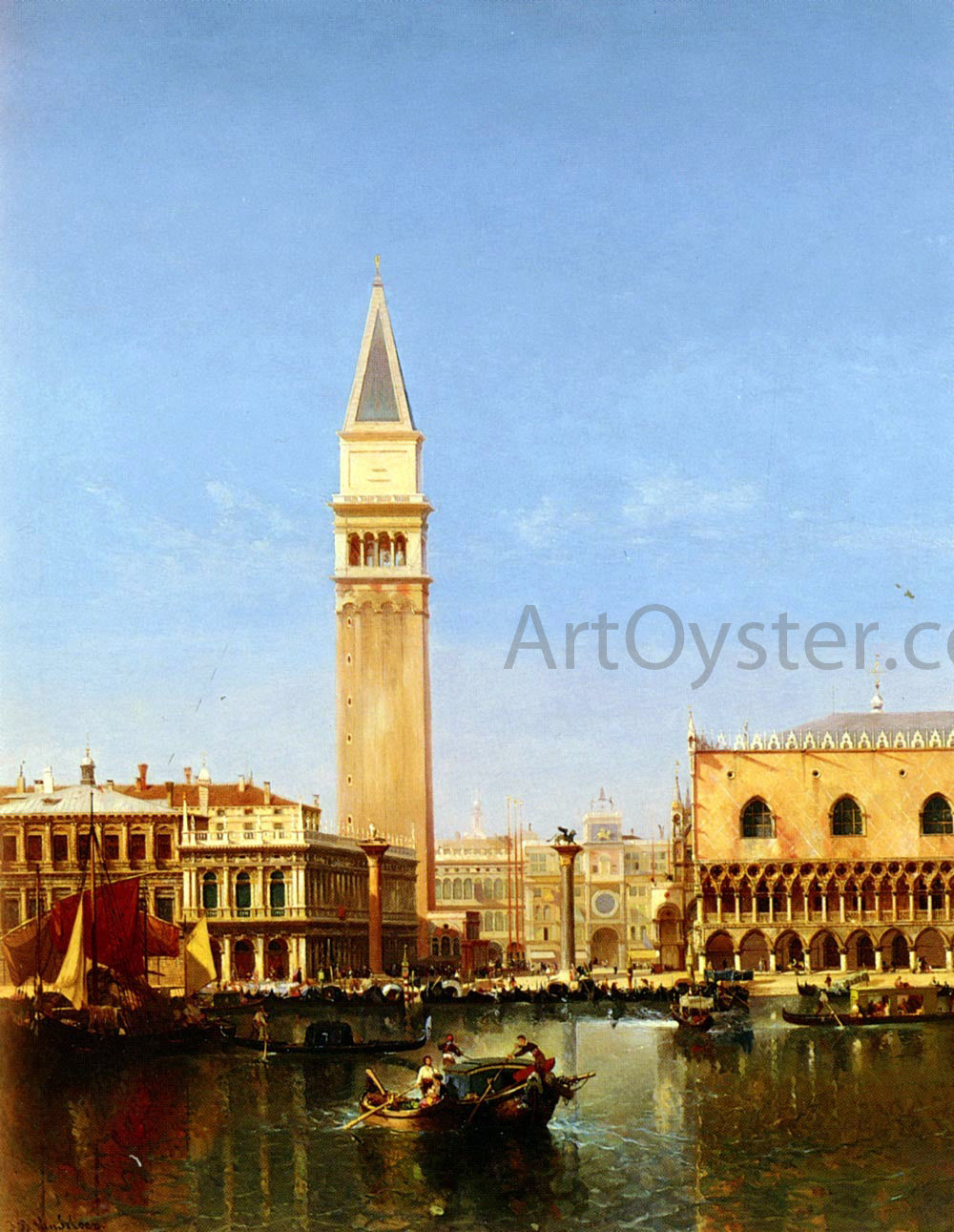 Jean Baptiste Van Moer The Grand Canal, Venice - Hand Painted Oil Painting