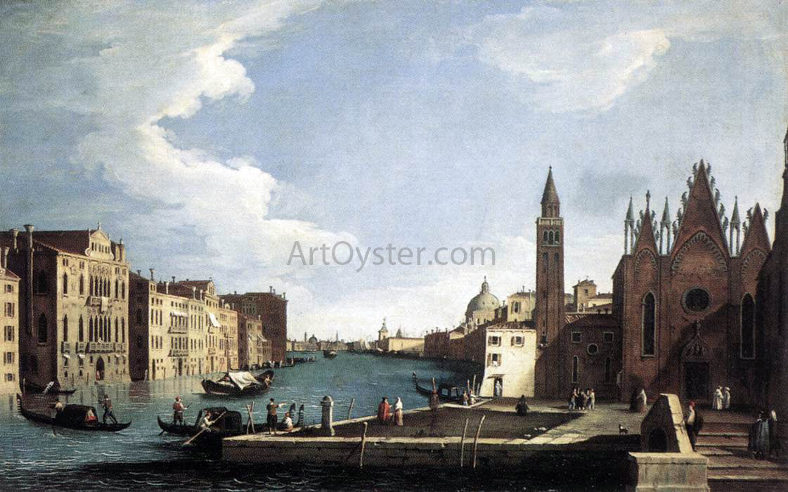  Bernardo Canal The Grand Canal with the Church of La Carita - Hand Painted Oil Painting