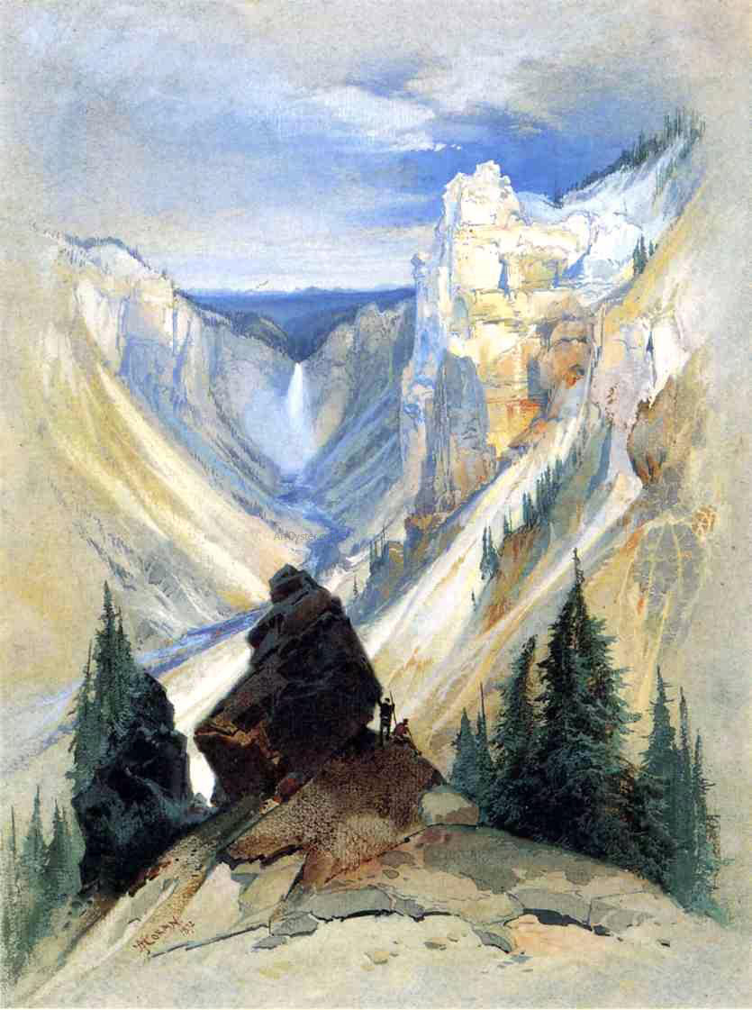Thomas Moran The Grand Canyon of the Yellowstone - Hand Painted Oil Painting