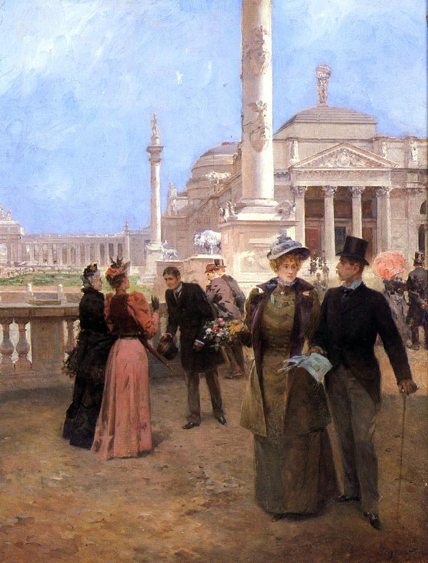 Ludovico Marchetti The Grand Plaza, World's Columbian Exposition - Hand Painted Oil Painting