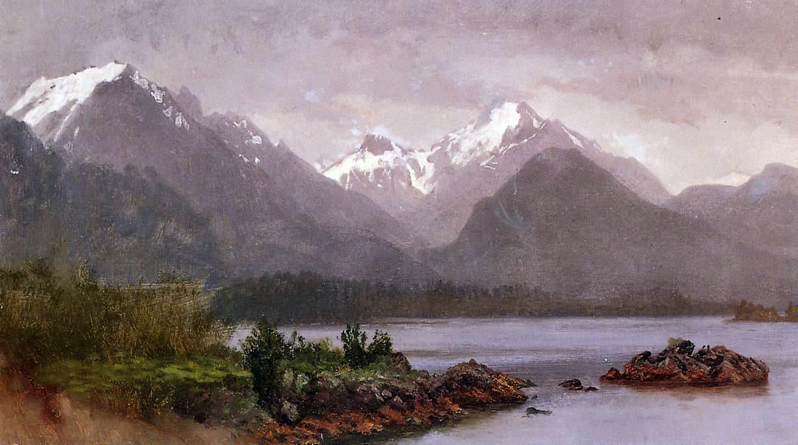 Albert Bierstadt The Grand Tetons, Wyoming - Hand Painted Oil Painting