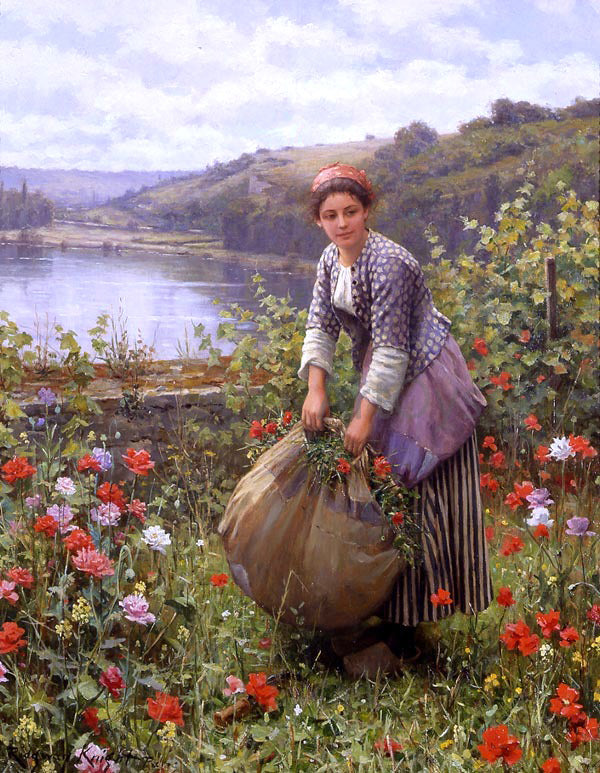 Daniel Ridgway Knight The Grass Cutter - Hand Painted Oil Painting