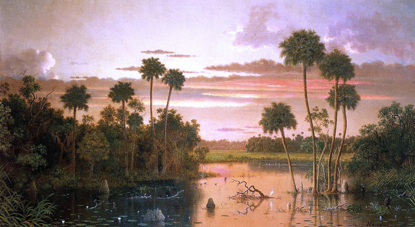 Martin Johnson Heade The Great Florida Sunset - Hand Painted Oil Painting