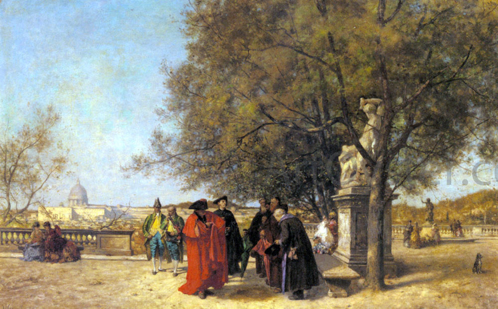 Ferdinand Heilbuth The Greeting In The Park - Hand Painted Oil Painting
