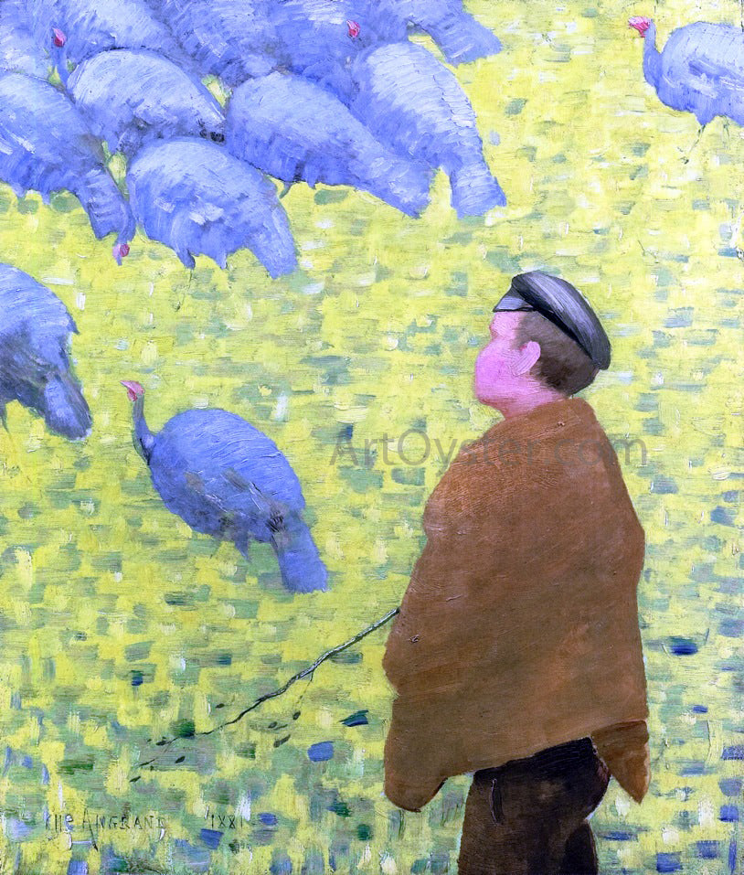 Charles Angrand The Guardian of Turkeys - Hand Painted Oil Painting