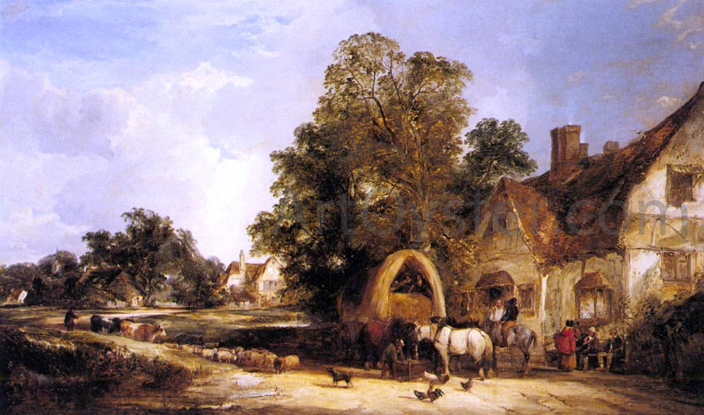 Senior William Shayer The Half Way House, Thatcham - Hand Painted Oil Painting