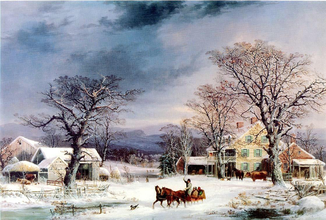 George Henry Durrie The Half-Way House - Hand Painted Oil Painting