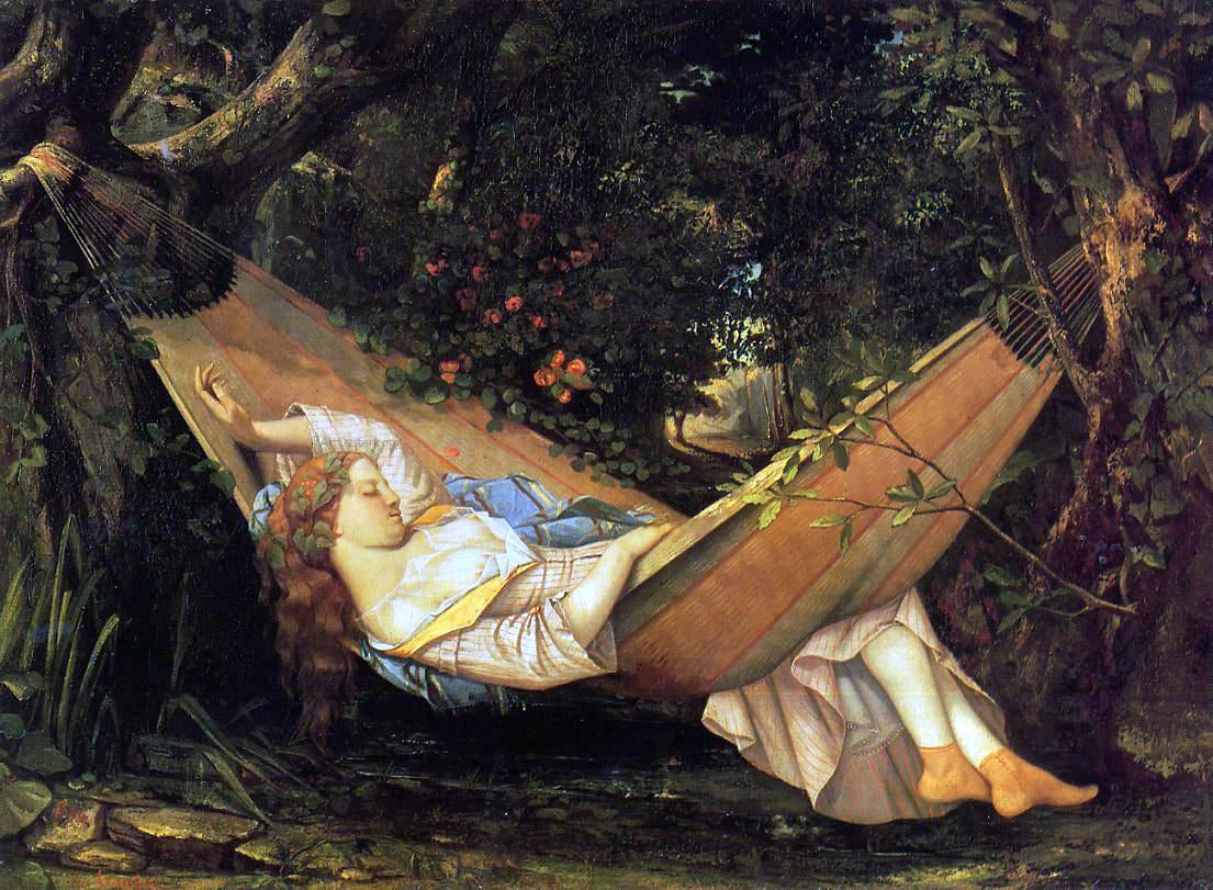 Gustave Courbet The Hammock (also known as La Reve) - Hand Painted Oil Painting