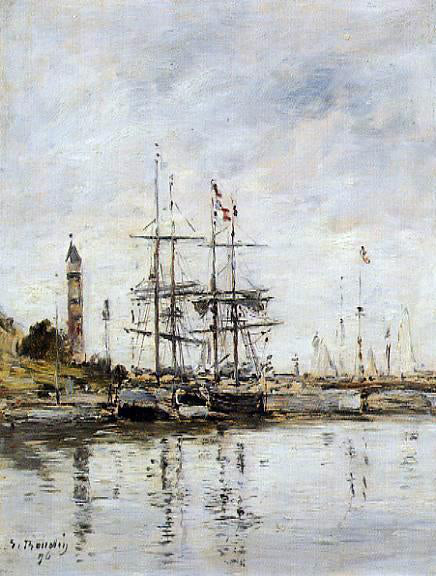 Eugene-Louis Boudin The Harbor at Deauville - Hand Painted Oil Painting