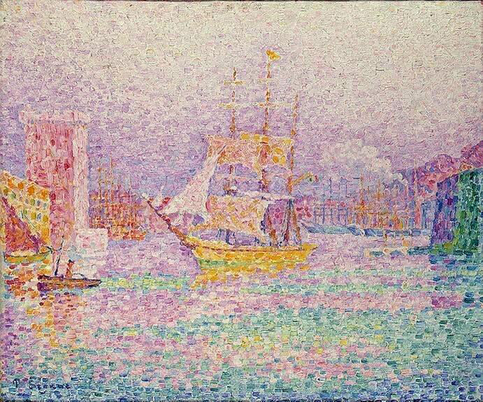 Paul Signac The Harbour at Marseille - Hand Painted Oil Painting