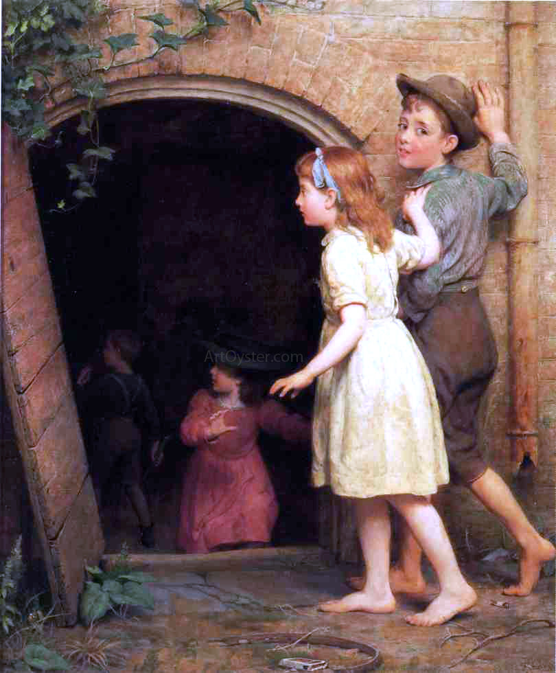 Seymour Joseph Guy The Haunted Cellar (Who's Afraid) - Hand Painted Oil Painting