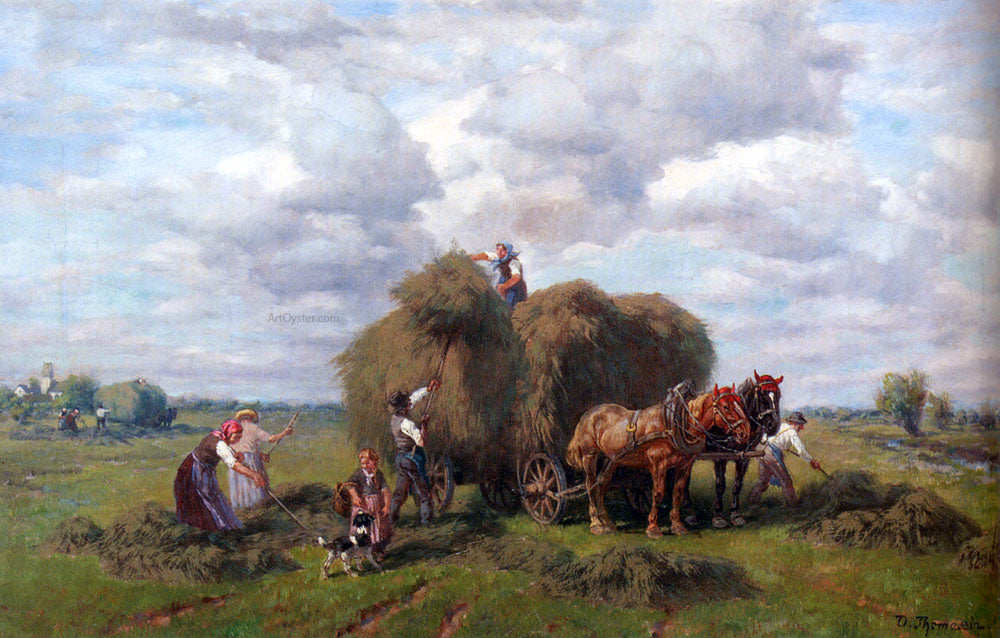 Desire Thomassin The Hay Harvest - Hand Painted Oil Painting