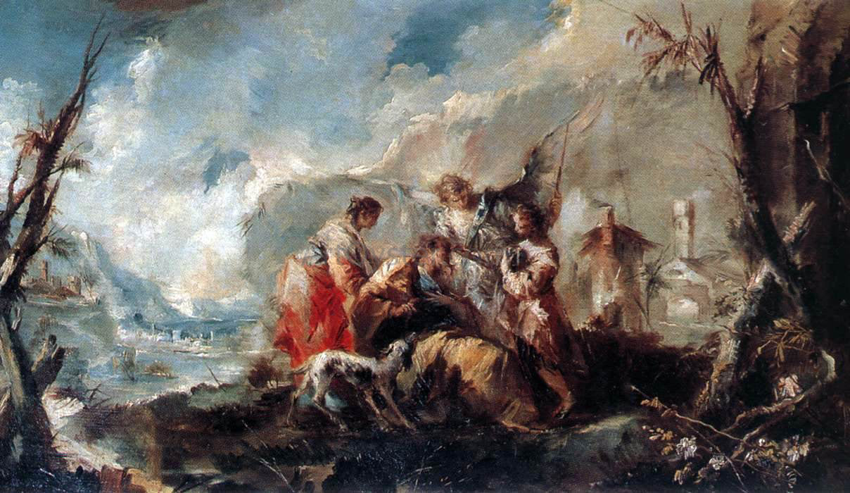 Giovanni Antonio Guardi The Healing of Tobias's Father - Hand Painted Oil Painting