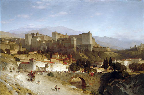  Samuel Colman The Hill of the Alhambra, Granada - Hand Painted Oil Painting