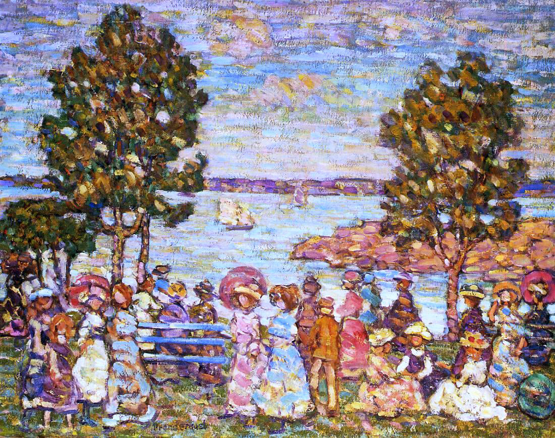 Maurice Prendergast The Holiday (also known as Figures by the Sea or Promenade by the Sea) - Hand Painted Oil Painting