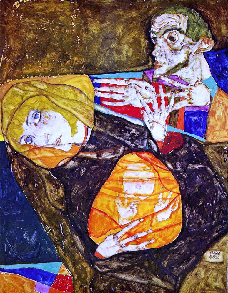 Egon Schiele The Holy Family - Hand Painted Oil Painting