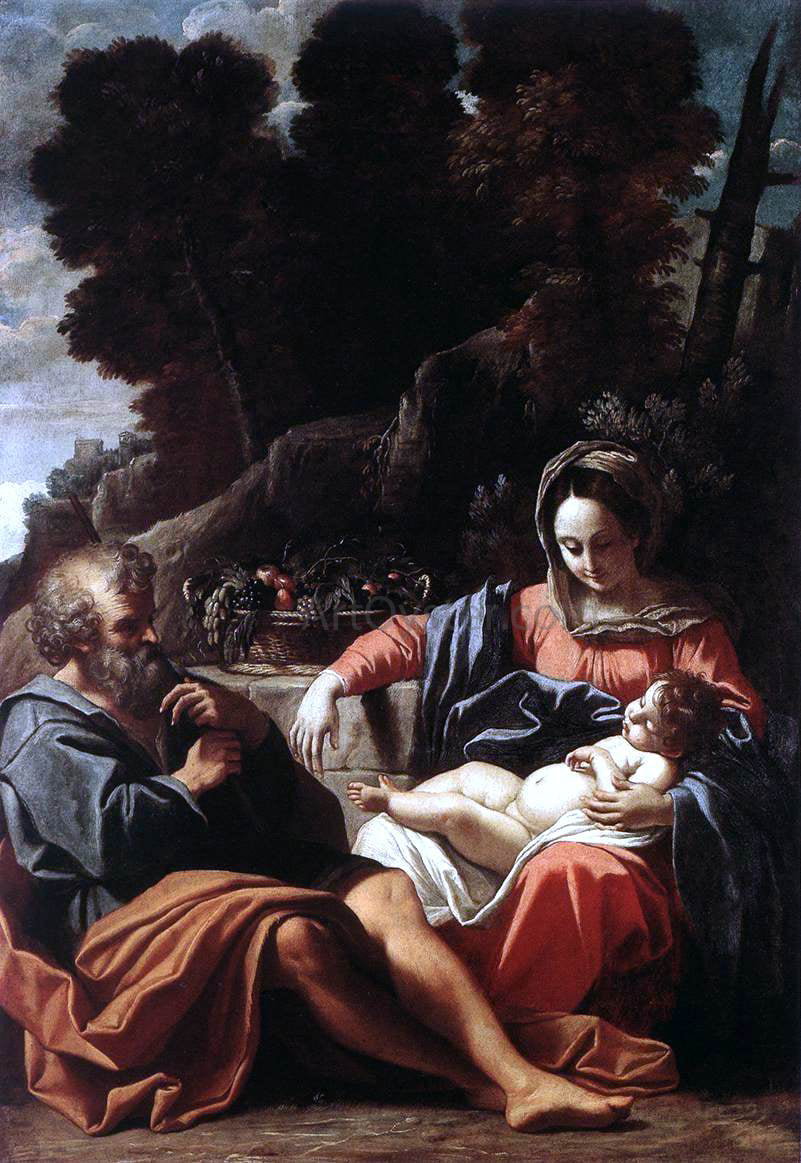 Sisto Badalocchio The Holy Family - Hand Painted Oil Painting