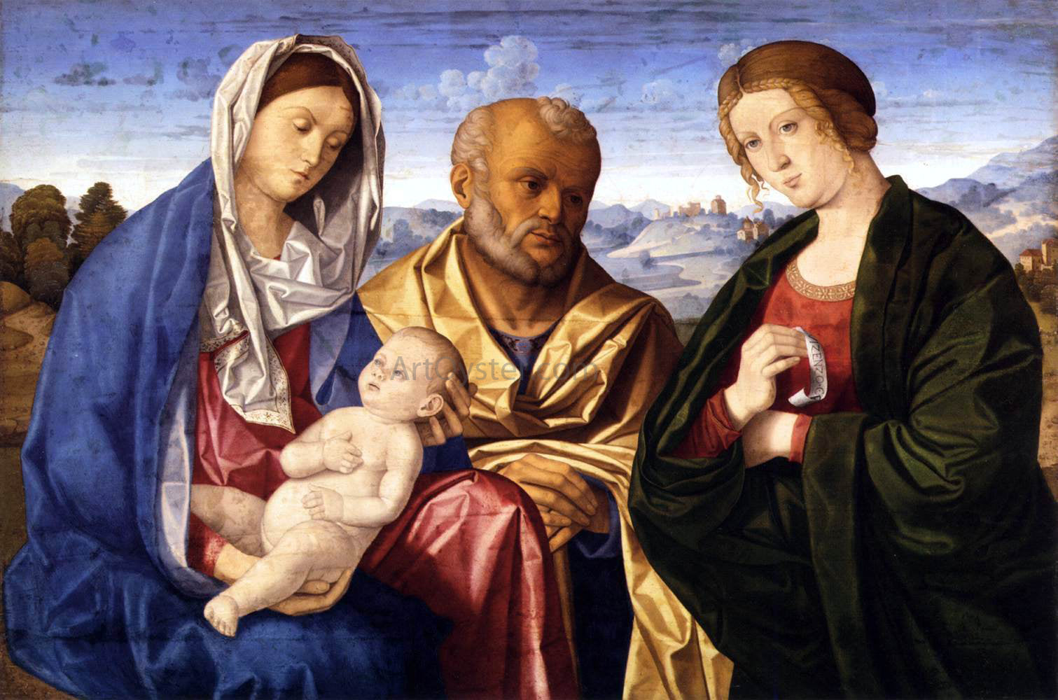  Vincenzo Catena The Holy Family with a Female Saint - Hand Painted Oil Painting