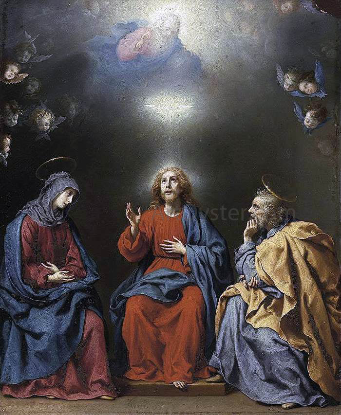 Carlo Dolci The Holy Family with God the Father and the Holy Spirit - Hand Painted Oil Painting
