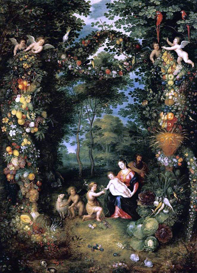 The Younger Jan Bruegel The Holy Family with St John - Hand Painted Oil Painting