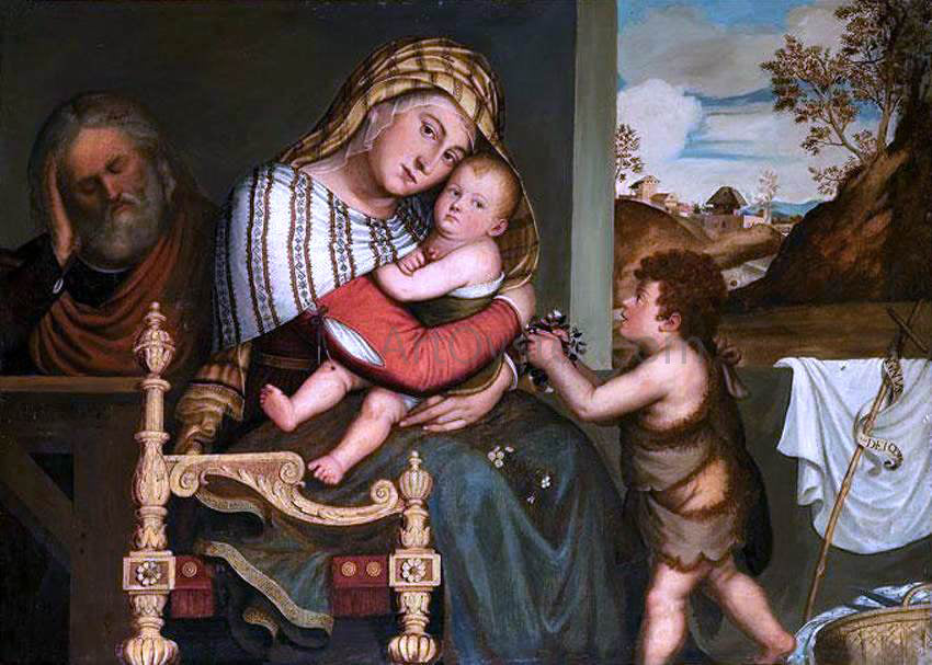 Niccolo Frangipane The Holy Family with the Infant St John the Baptist - Hand Painted Oil Painting