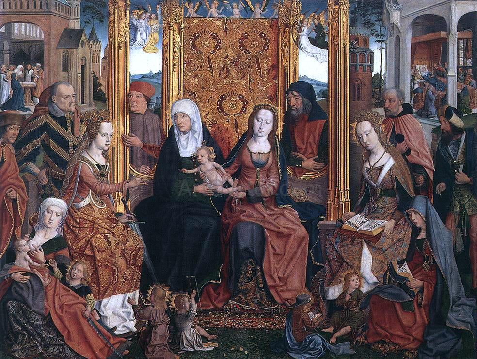 Painters (2) Masters The Holy Kinship Altarpiece (central panel) - Hand Painted Oil Painting