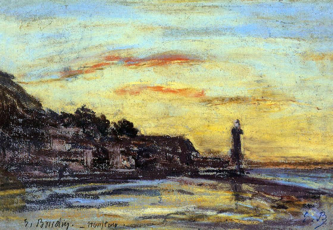 Eugene-Louis Boudin The Honfleur Lighthouse - Hand Painted Oil Painting