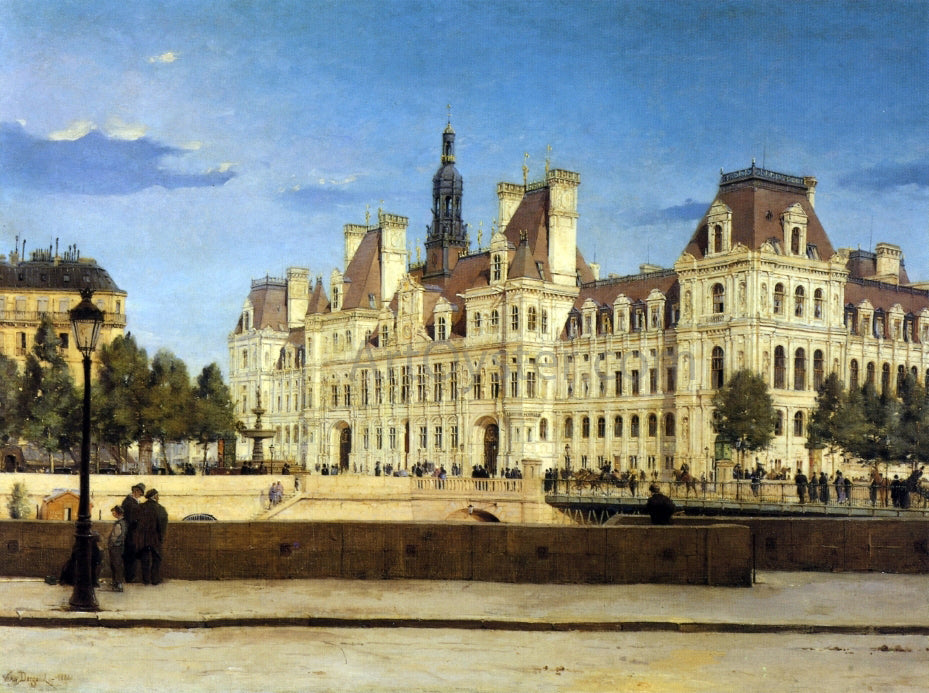 Paul Victor Dargaud The Hotel de Ville, Paris - Hand Painted Oil Painting