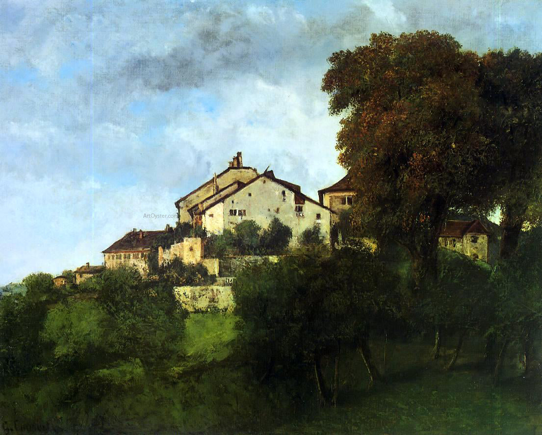  Gustave Courbet The Houses of the Chateau d'Ornans - Hand Painted Oil Painting