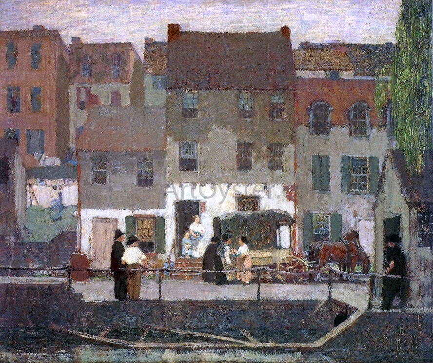 Robert Spencer The Huckster Cart - Hand Painted Oil Painting