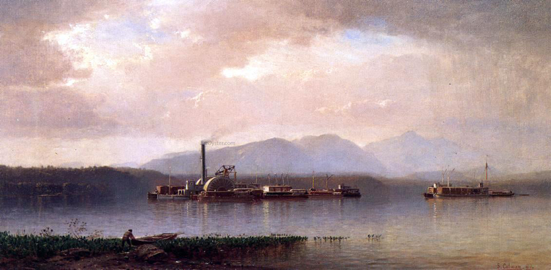 Jr. Samuel Colman The Hudson Highlands (also known as Hudson River Two and Barge) - Hand Painted Oil Painting