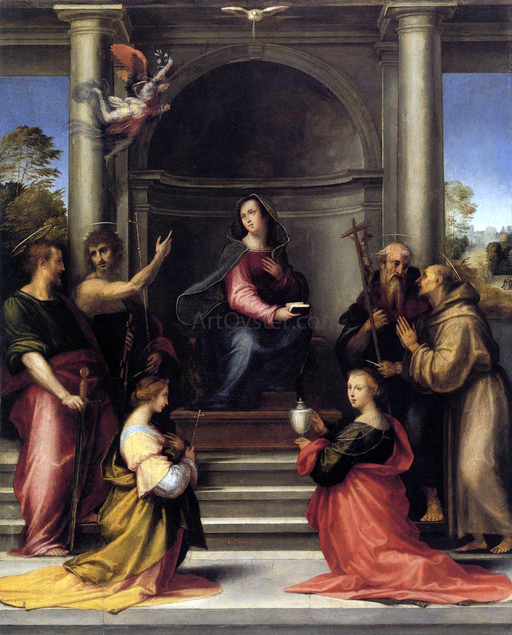 Fra Bartolomeo The Incarnation with Six Saints - Hand Painted Oil Painting