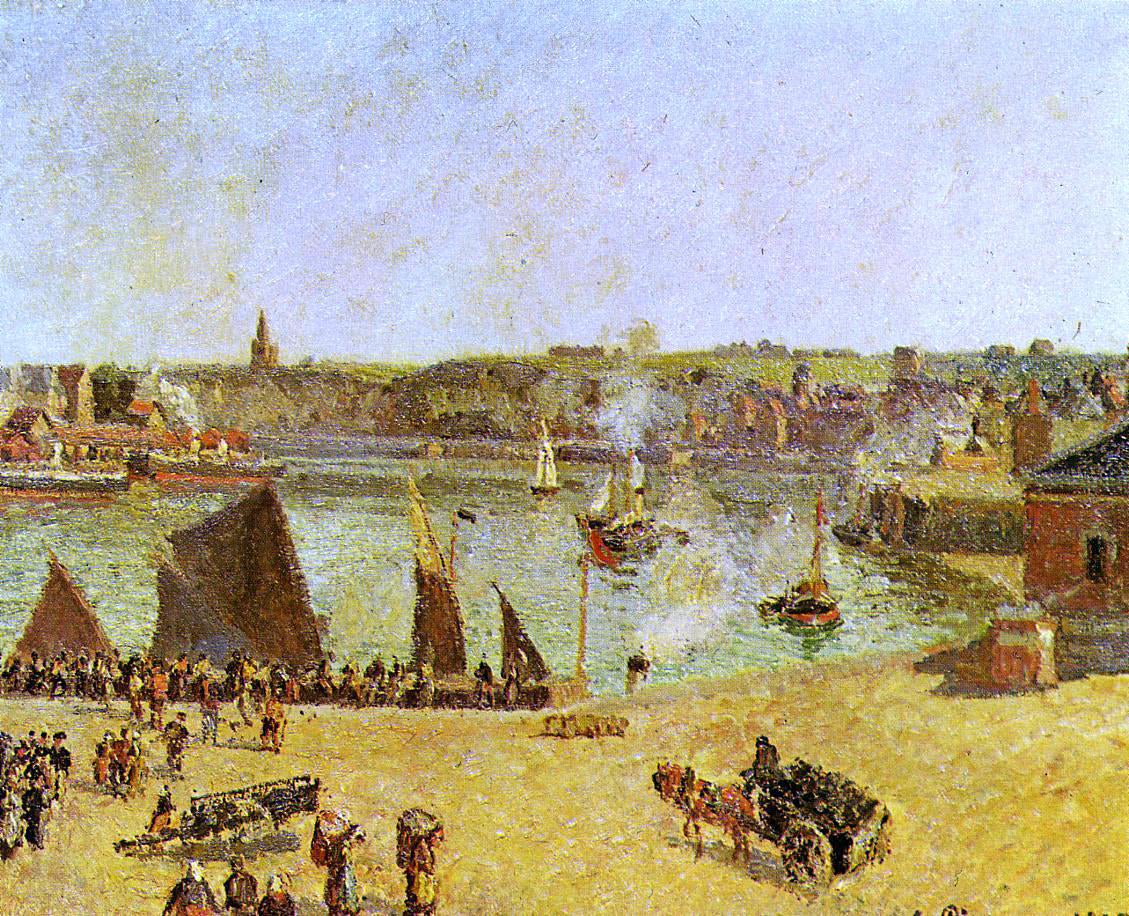 Camille Pissarro The Inner Harbor, Dieppe - Hand Painted Oil Painting