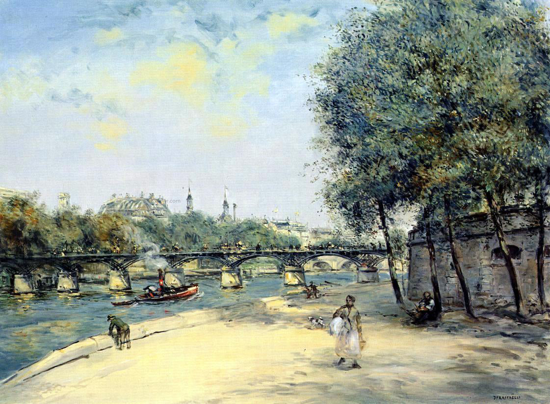 Jean-Francois Raffaelli The Institute de France and the Pont des Arts, Paris - Hand Painted Oil Painting