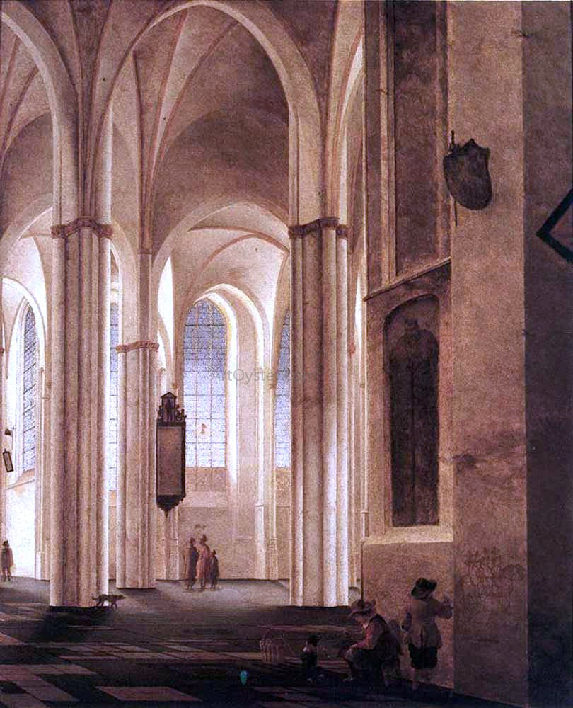 Pieter Jansz Saenredam The Interior of the Buurkerk at Utrecht - Hand Painted Oil Painting