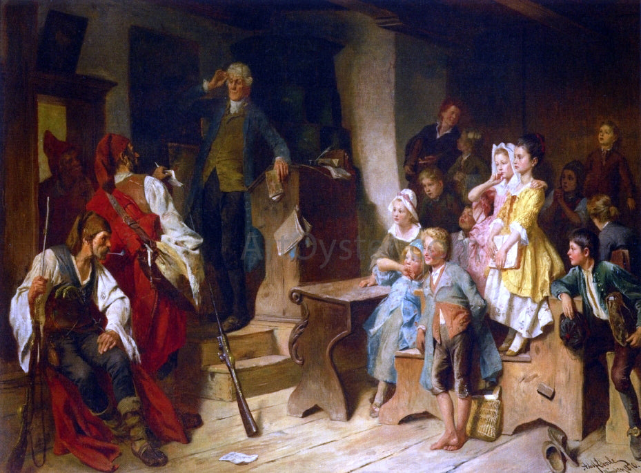 Adolf Eberle The Interrupted Lesson - Hand Painted Oil Painting