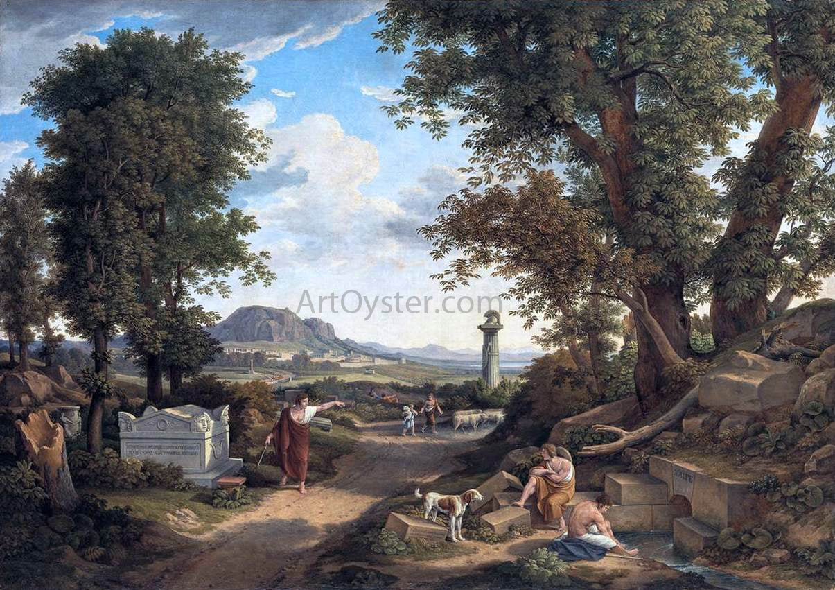 Johann Christian Reinhart The Invention of the Corinthian Capital by Callimachos - Hand Painted Oil Painting