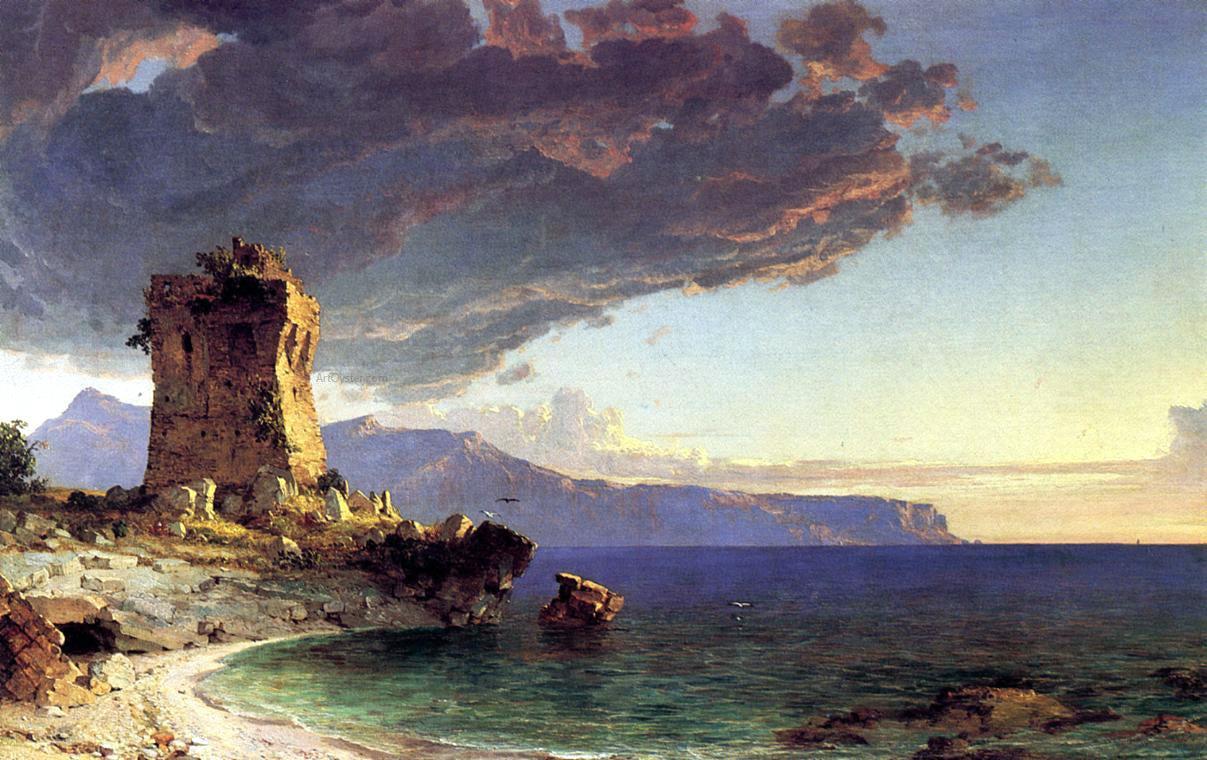 Jasper Francis Cropsey The Isle of Capri - Hand Painted Oil Painting
