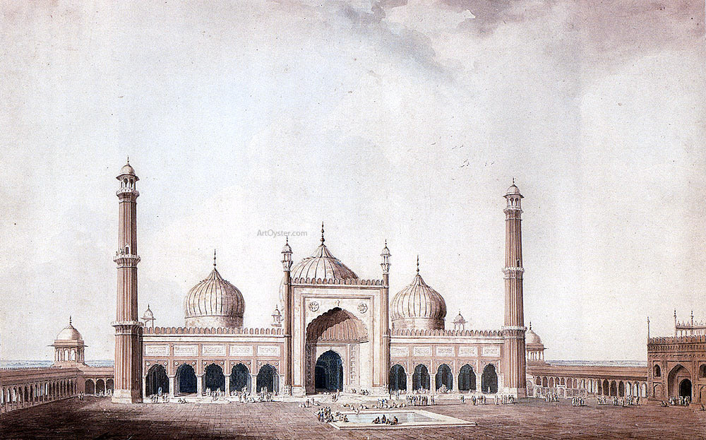  William R A The Jama Masjid, Delhi - Hand Painted Oil Painting