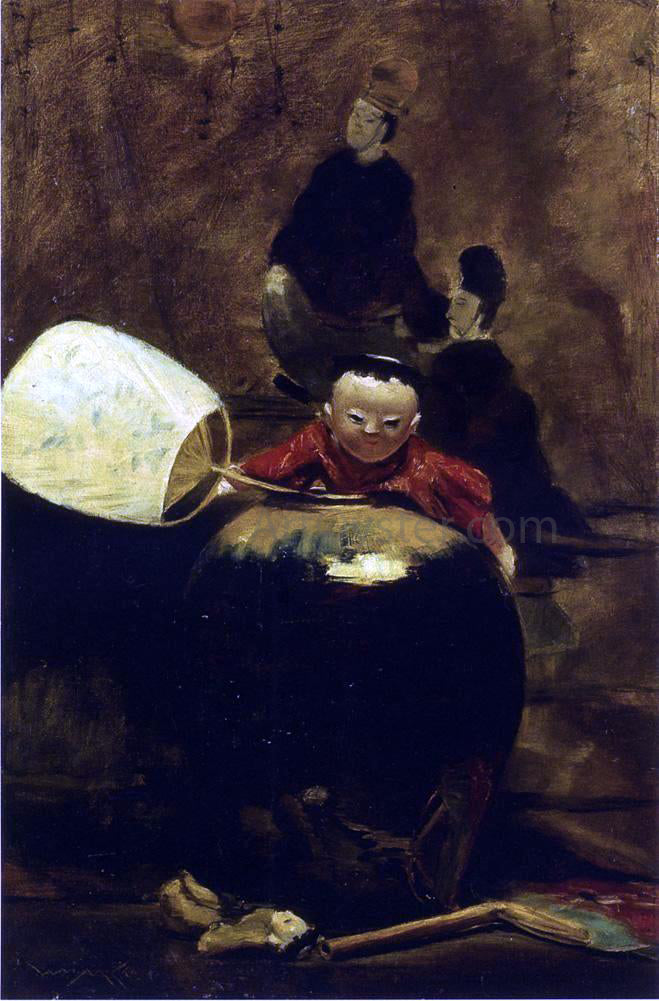 William Merritt Chase The Japanese Doll - Hand Painted Oil Painting