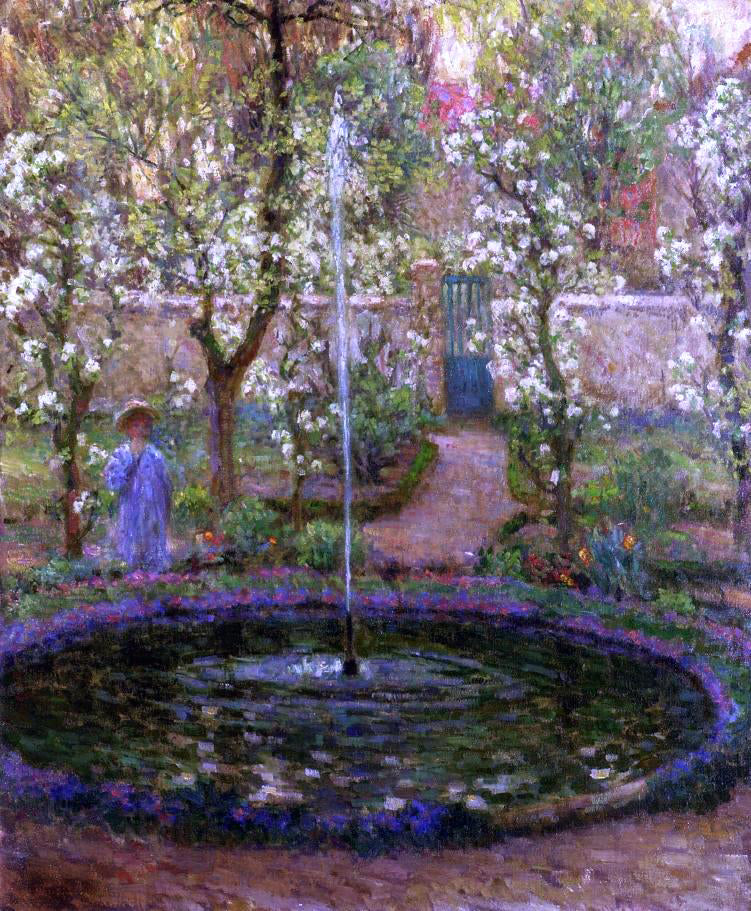 Henri Le Sidaner A Jet of Water - Hand Painted Oil Painting