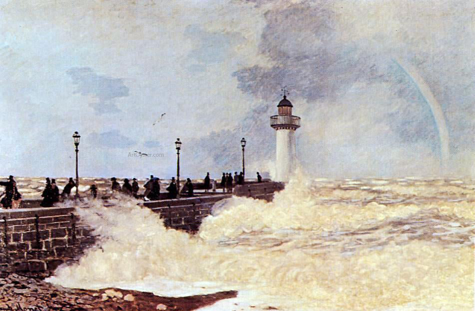 Claude Oscar Monet The Jetty at Le Havre - Hand Painted Oil Painting