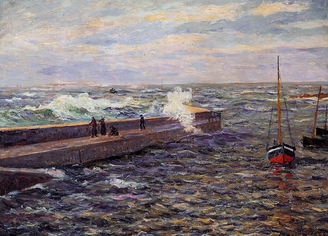 Maxime Maufra The Jetty at Pontivy, Morbihan - Hand Painted Oil Painting